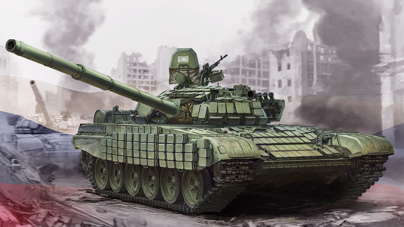 Desktop Wallpaper Military Tanks T 72 T 72B1 Painting Art 1366x768