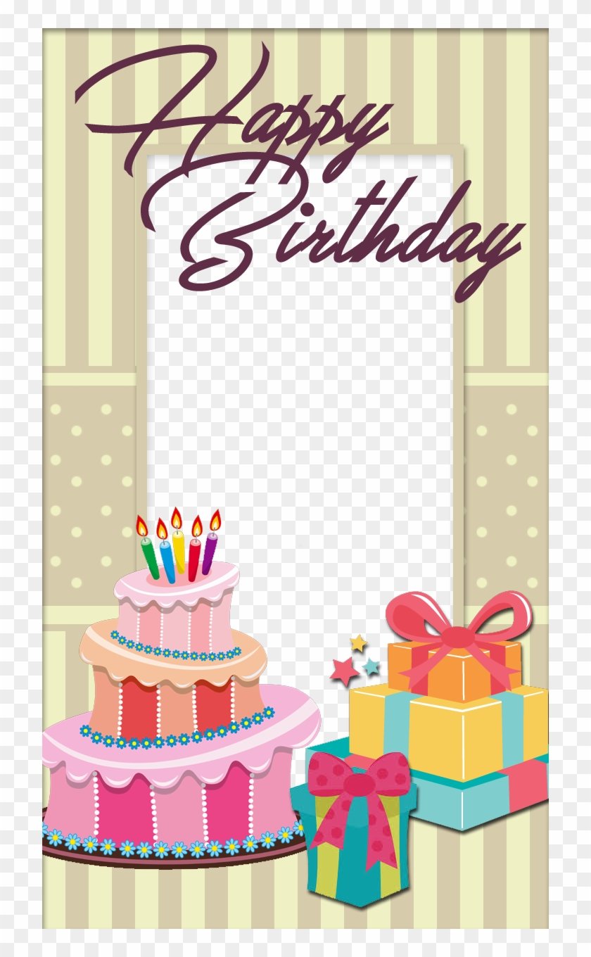 Birthday Frames Cake With Photo Frame Transparent PNG Clipart Image Download