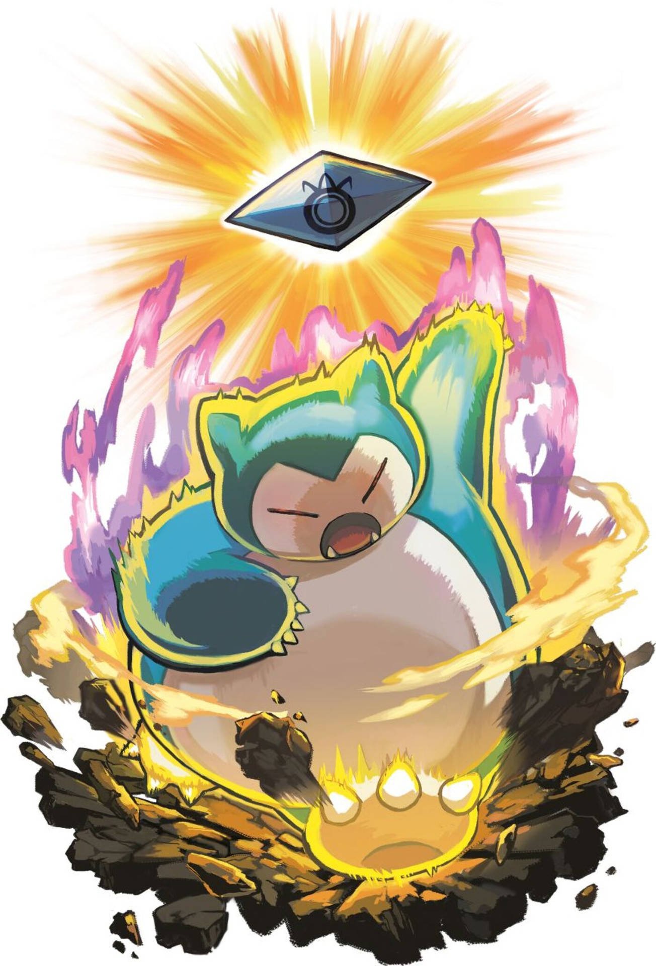 Download Fiery Angry Snorlax Phone Wallpaper