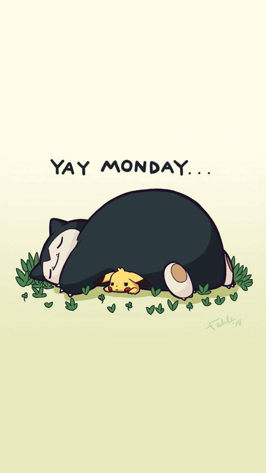 Download Yay Monday Snorlax Phone Wallpaper