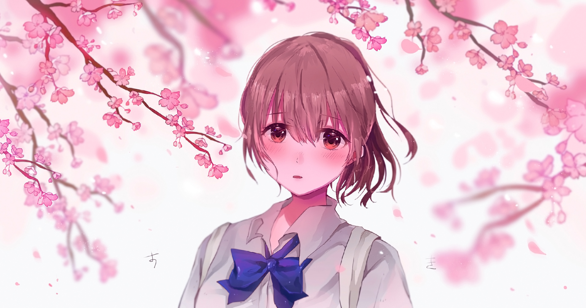 Desktop Wallpaper Nishimiya Shouko, Blossom, Koe No Katachi, Anime Girl, HD Image, Picture, Background, 2a09b9