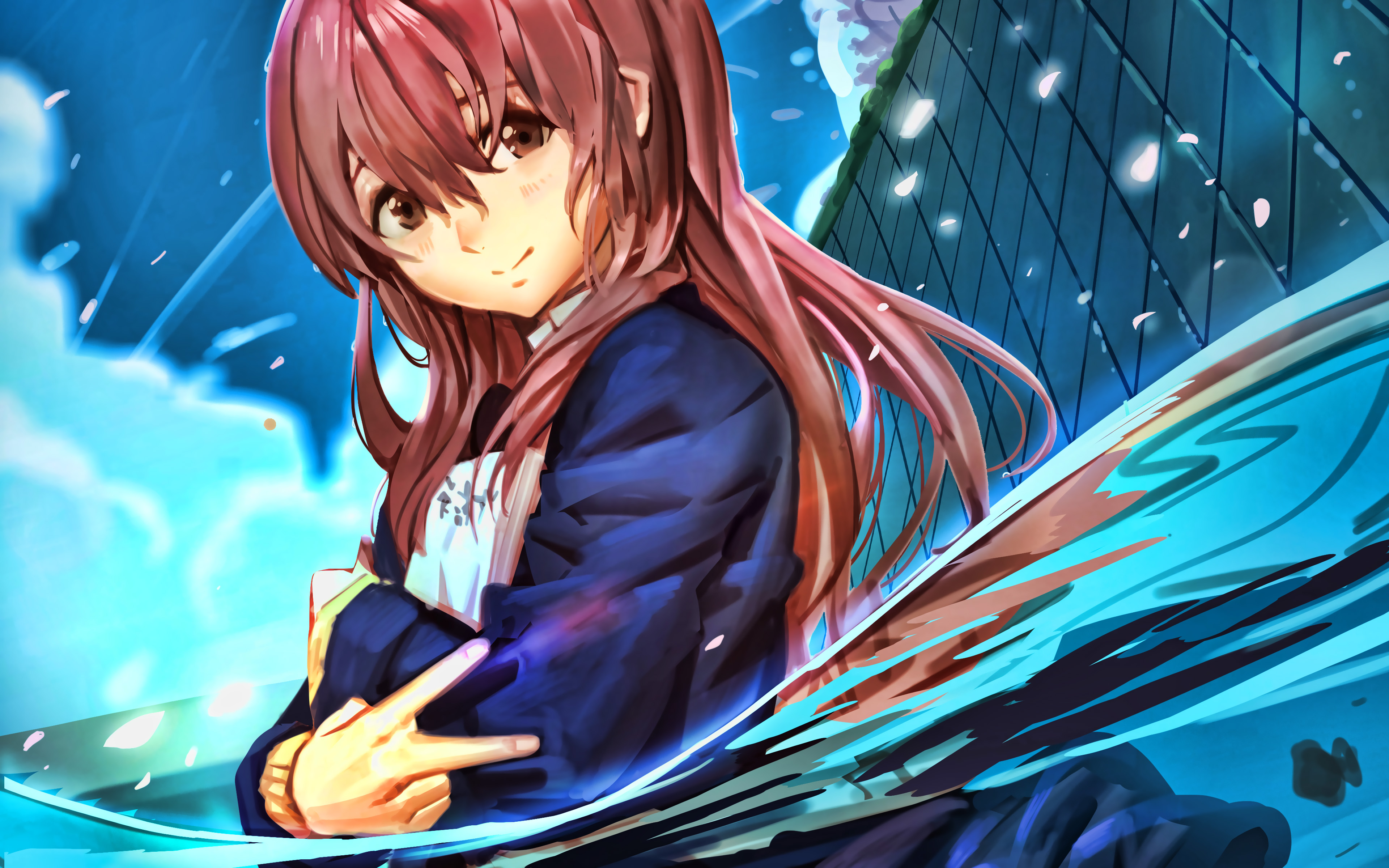 Download wallpaper Shouko Nishimiya, 4k, protagonist, Koe no Katachi, manga, Nishimiya Shoko, Koe no Katachi series for desktop with resolution 3840x2400. High Quality HD picture wallpaper