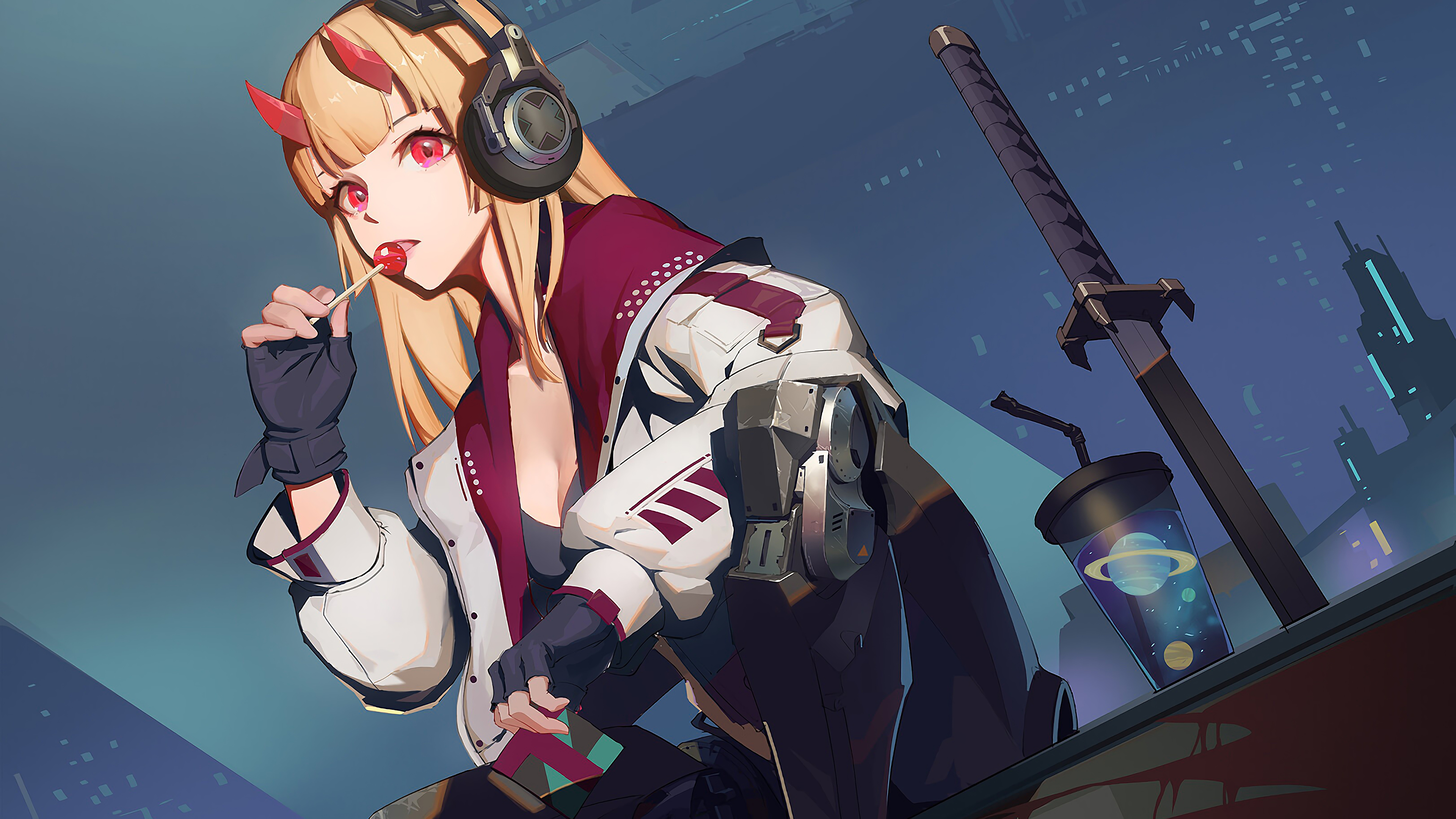 Anime, Girl, Cyberpunk, Sci Fi, 4K Gallery HD Wallpaper