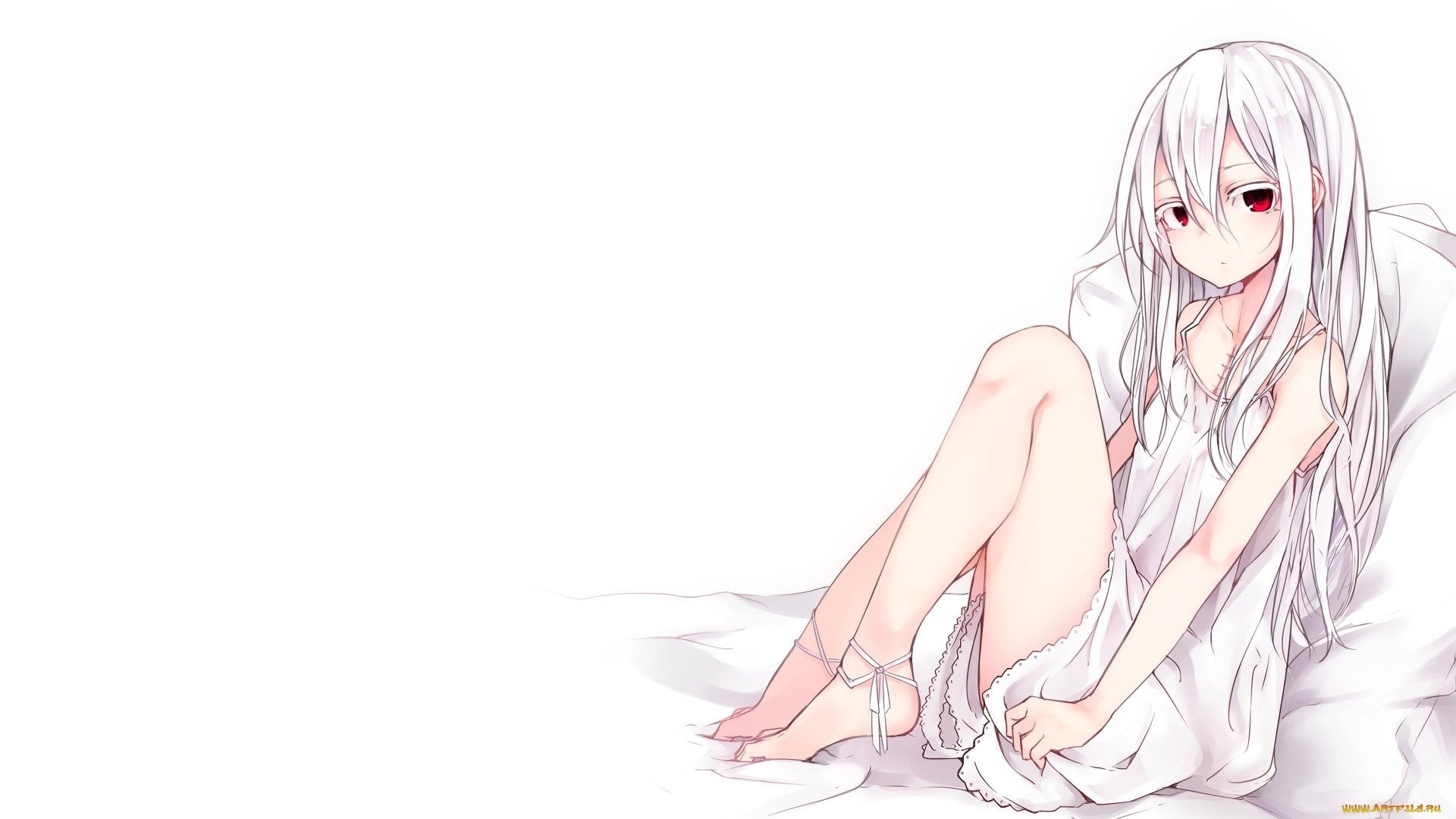 White Hair Anime Girl Wallpaper