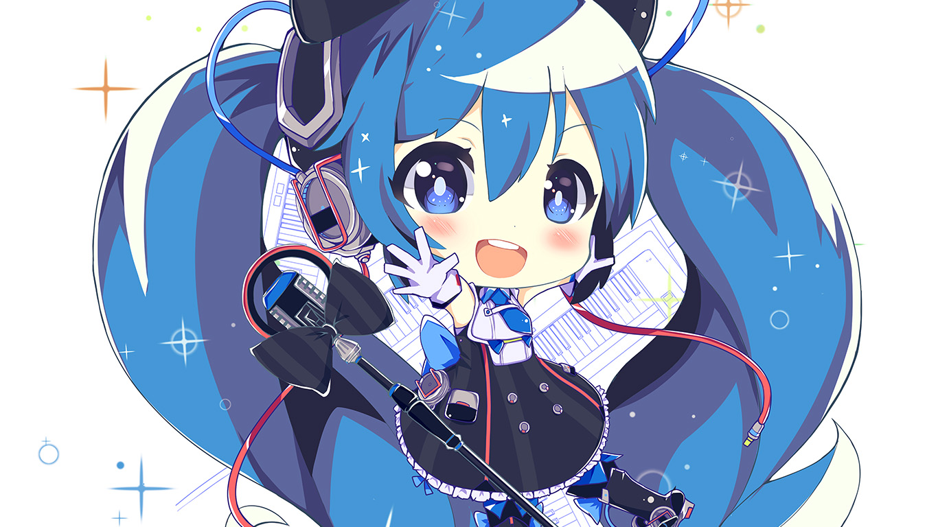 wallpaper for desktop, laptop. hatsune miku anime girl blue illustration art cute