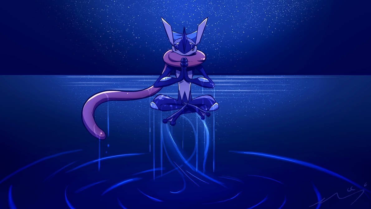 Fourth day of the challenge: A Greninja wallpaper!