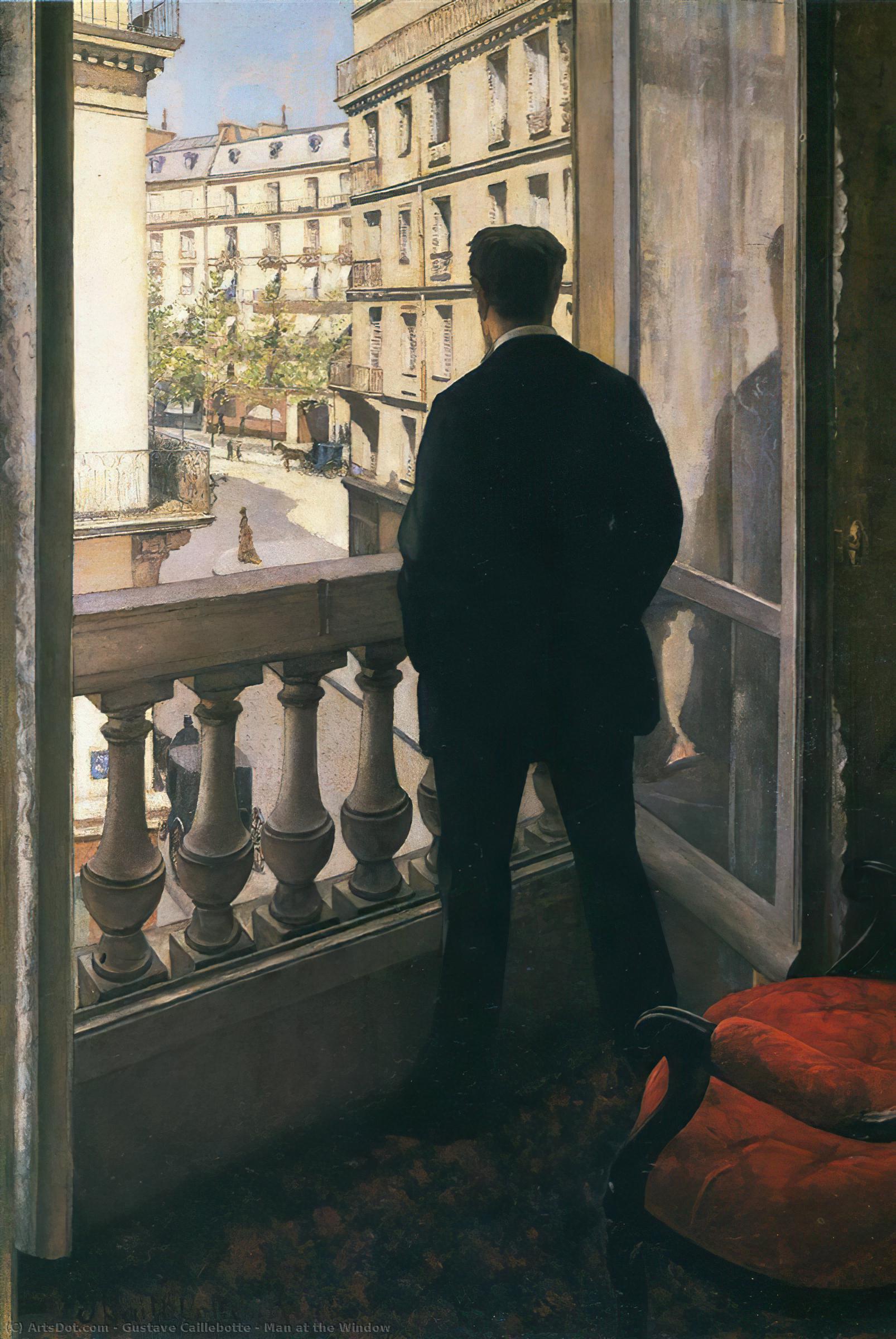 Man at the Window Caillebotte. WikiOO.org of Fine Arts