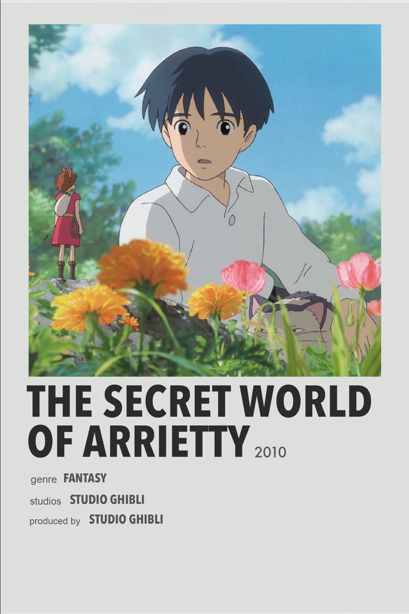 The Secret World of Arrietty. Studio ghibli poster, Secret world of arrietty, Anime films