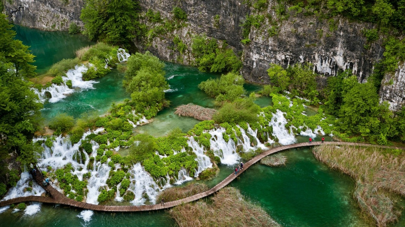 green water landscape nature waterfall croatia plitvice national park wallpaper Gallery HD Wallpaper