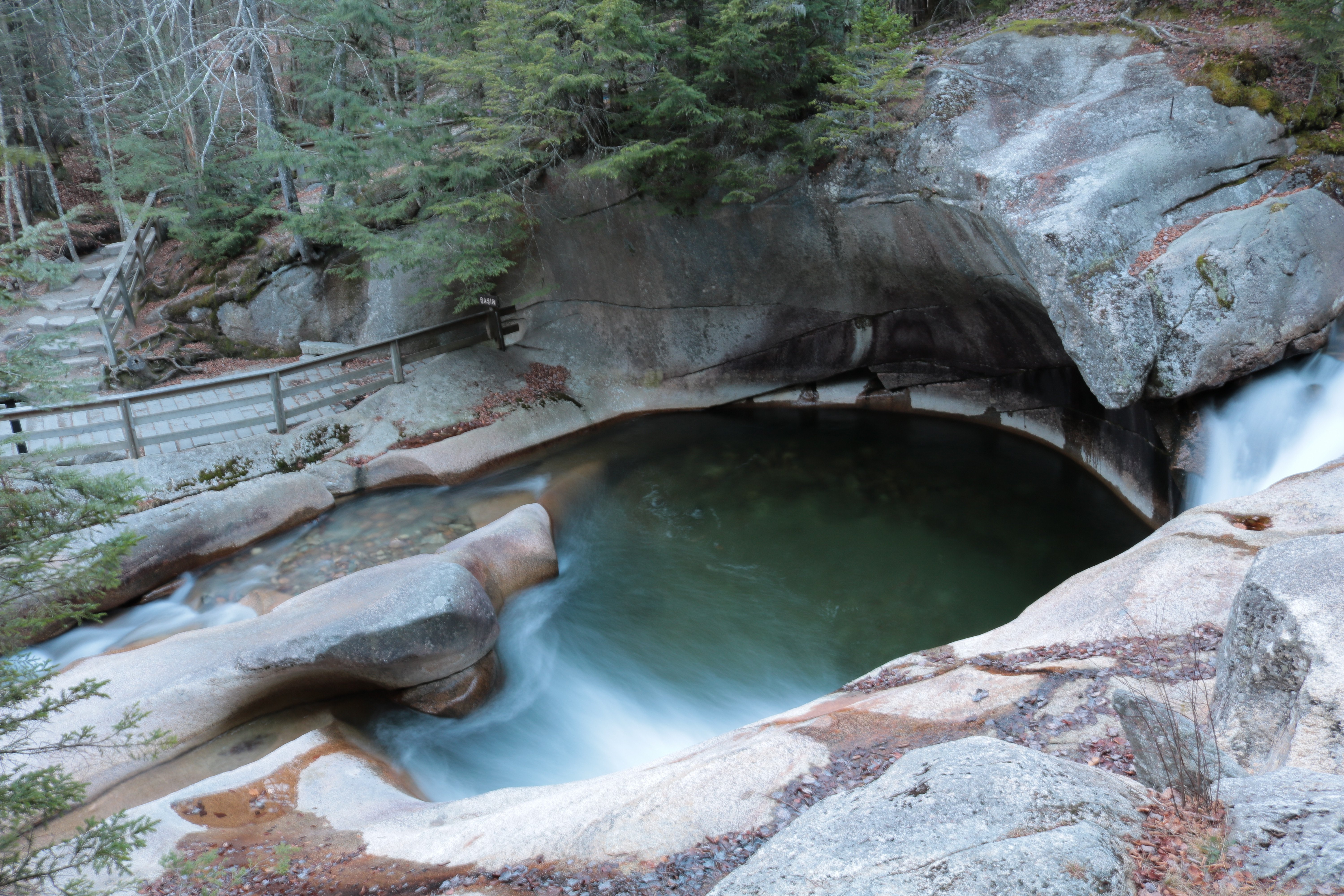 One of the Greatest Natural Wonders in New England Basin in Franconia Notch State Park NH 4K wallpaper