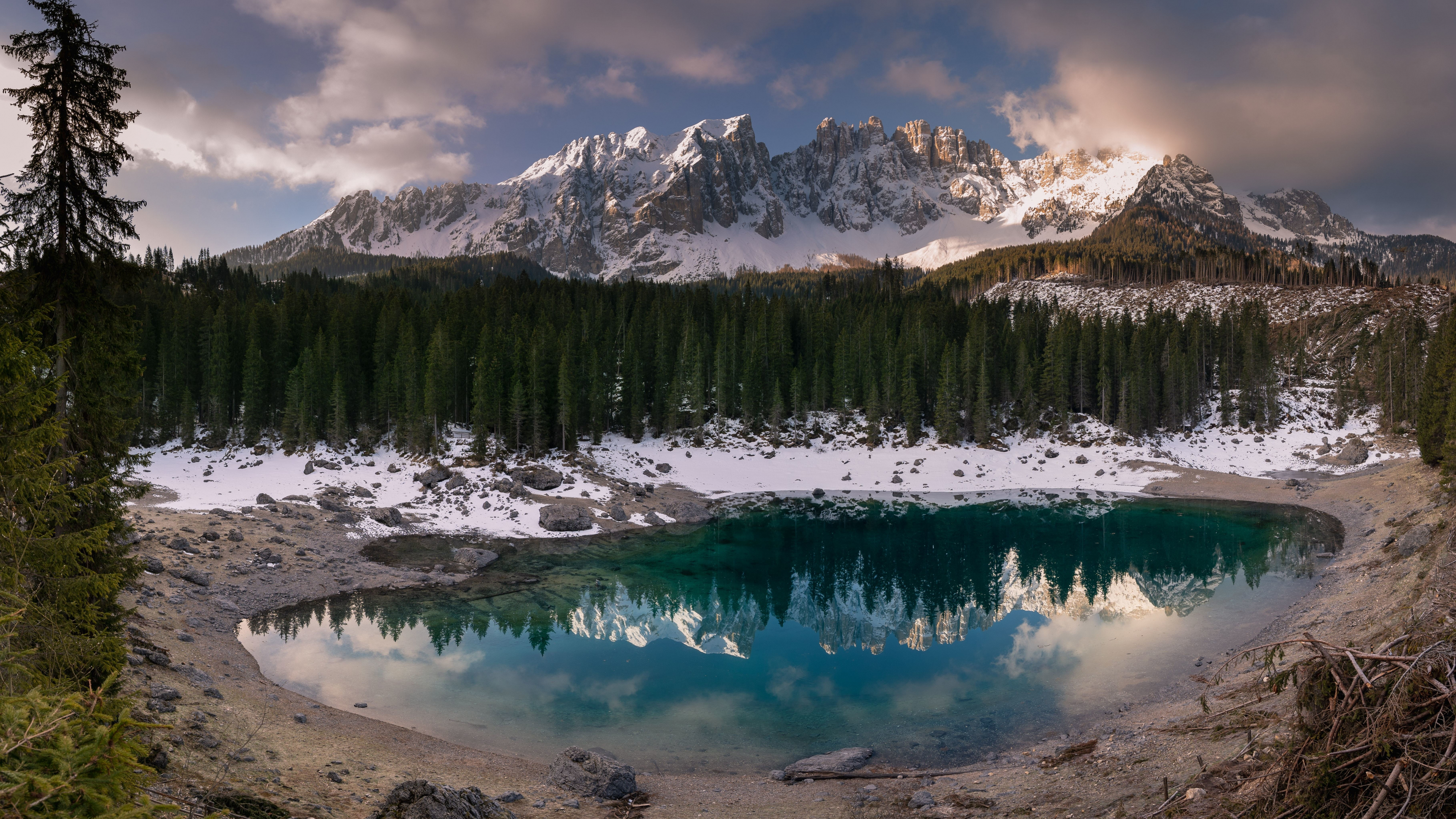 Download 3840x2160 forest, lake, mountains, nature, italy 4k wallpaper, uhd wallpaper, 16:9 widescreen wallpaper, 3840x2160 HD image, background, 21565