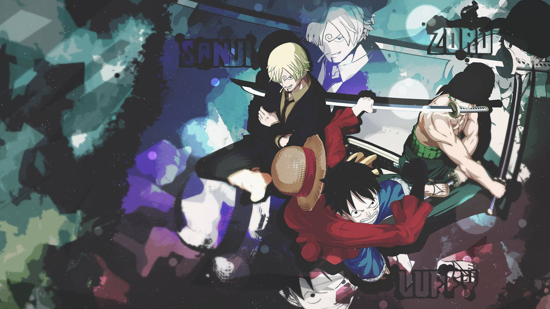 Sanji, Zoro, &Luffy Wallpaper