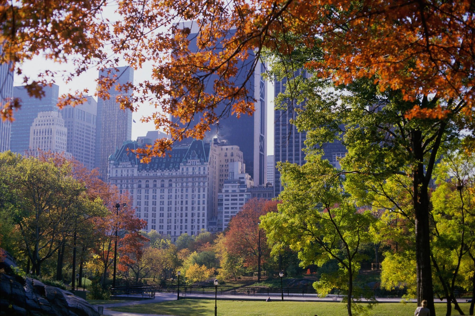 Осень в Central Park в Нью-Йорке.