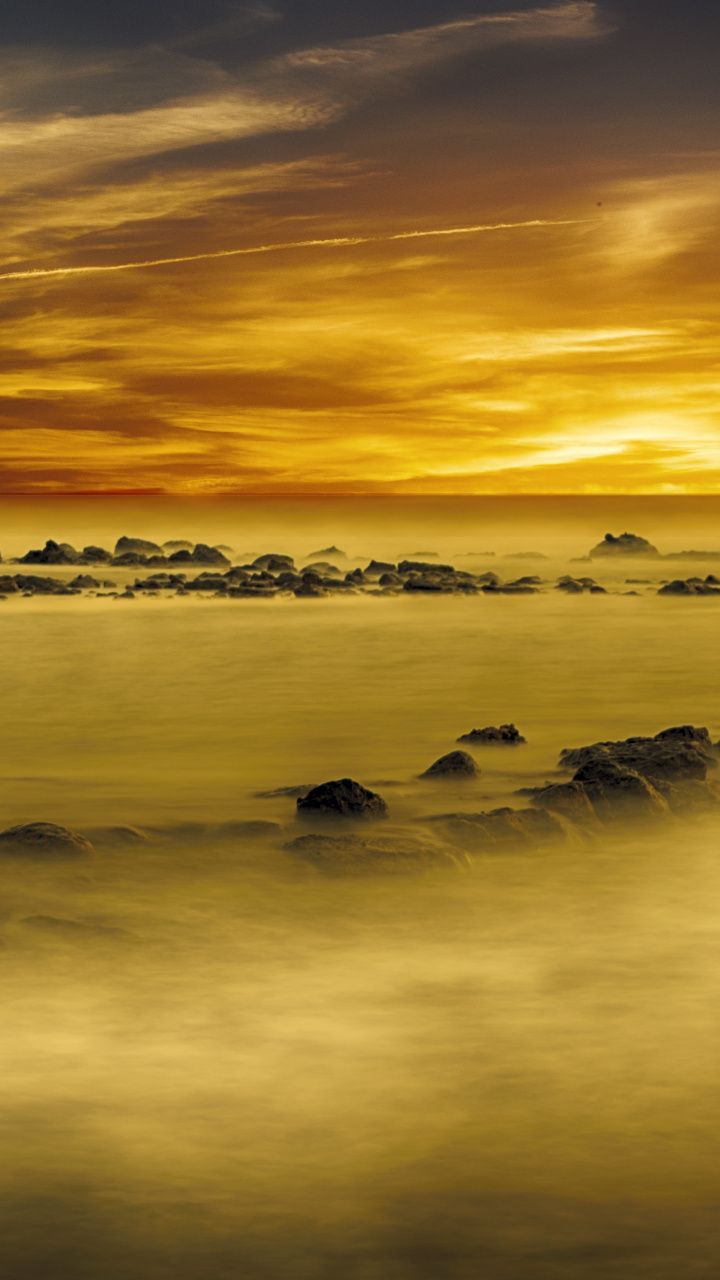 Yellow, sunset, coast, rocks, 720x1280 wallpaper. Sunset, iPhone wallpaper yellow, Phone background tumblr