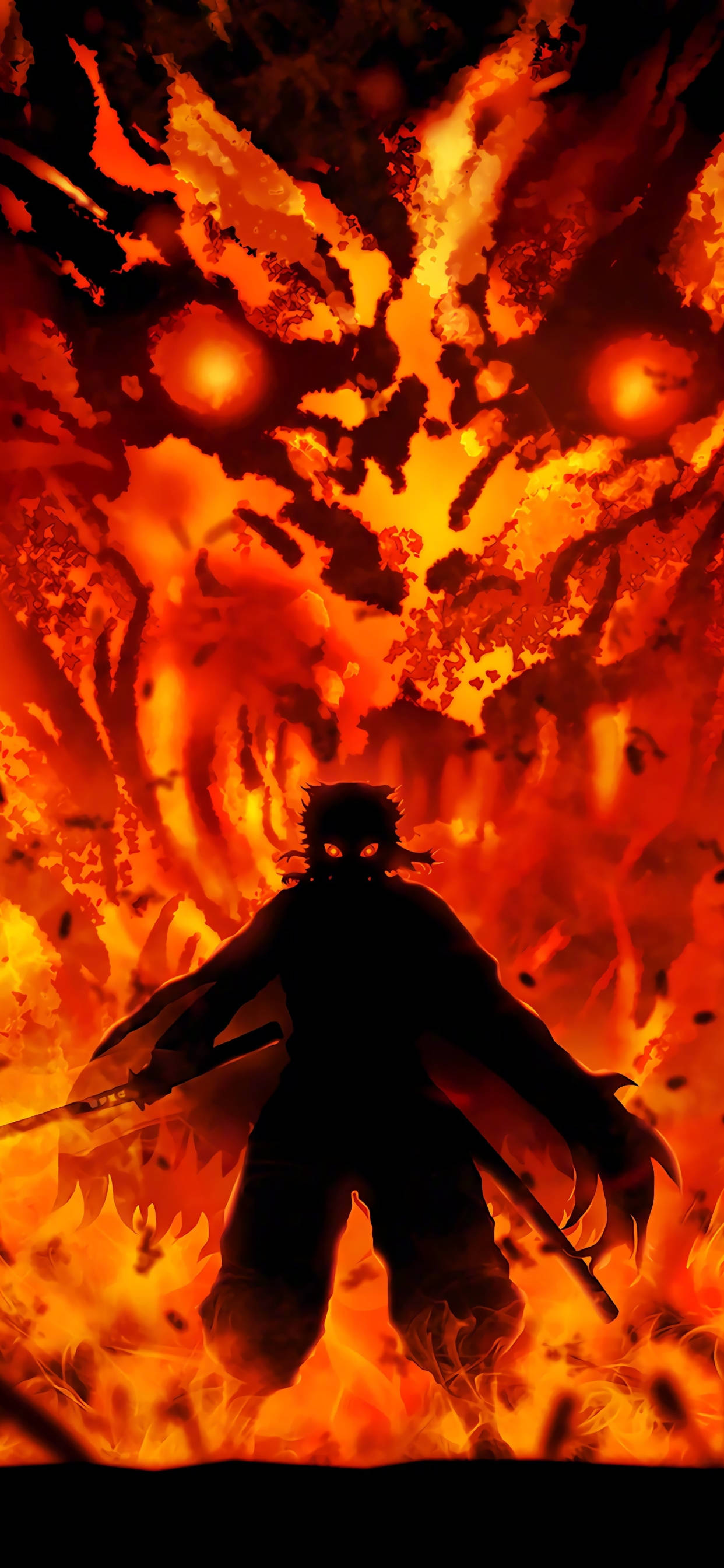 Download Kyojuro Rengoku Fire Demon Slayer iPhone Wallpaper