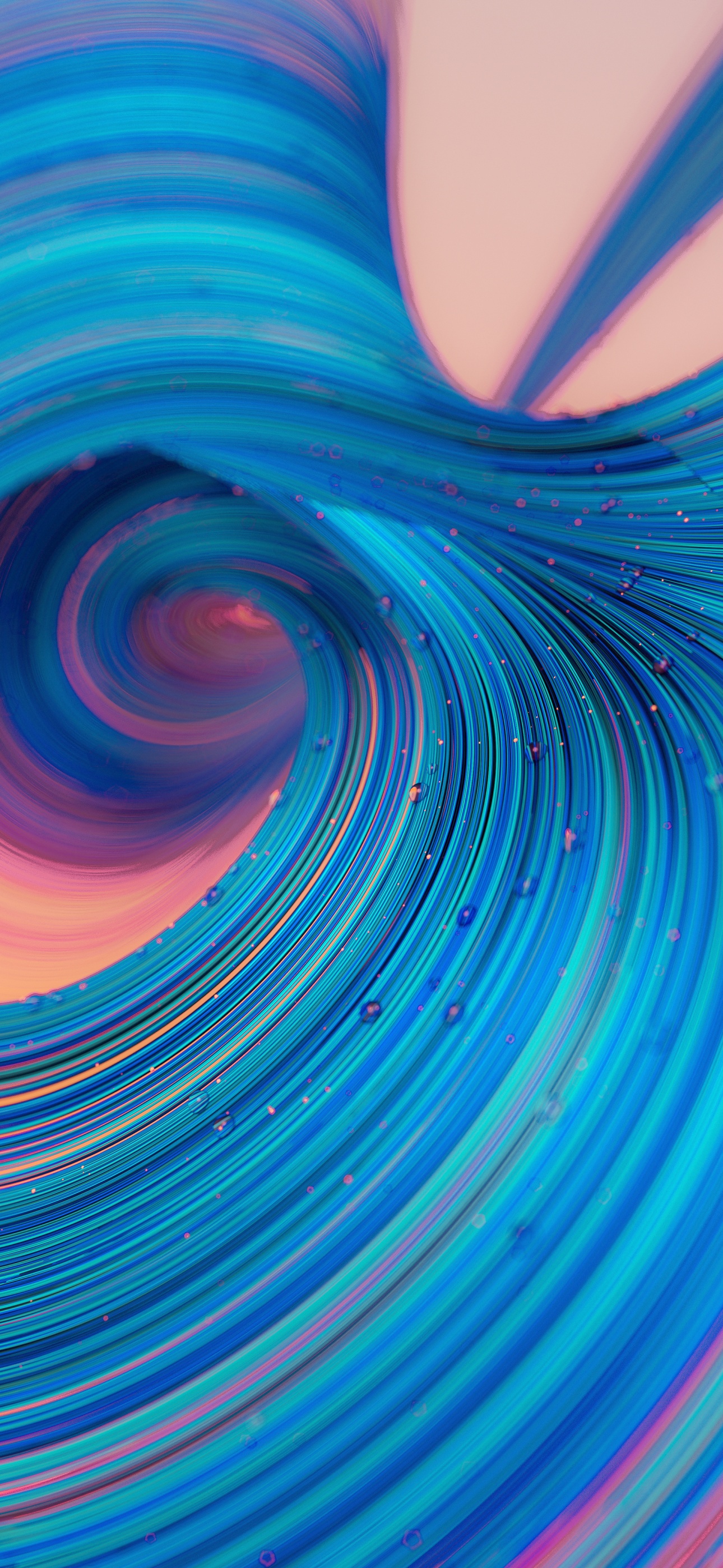 Droplets Wallpaper 4K, Macro, Blue background, Twisted, Abstract