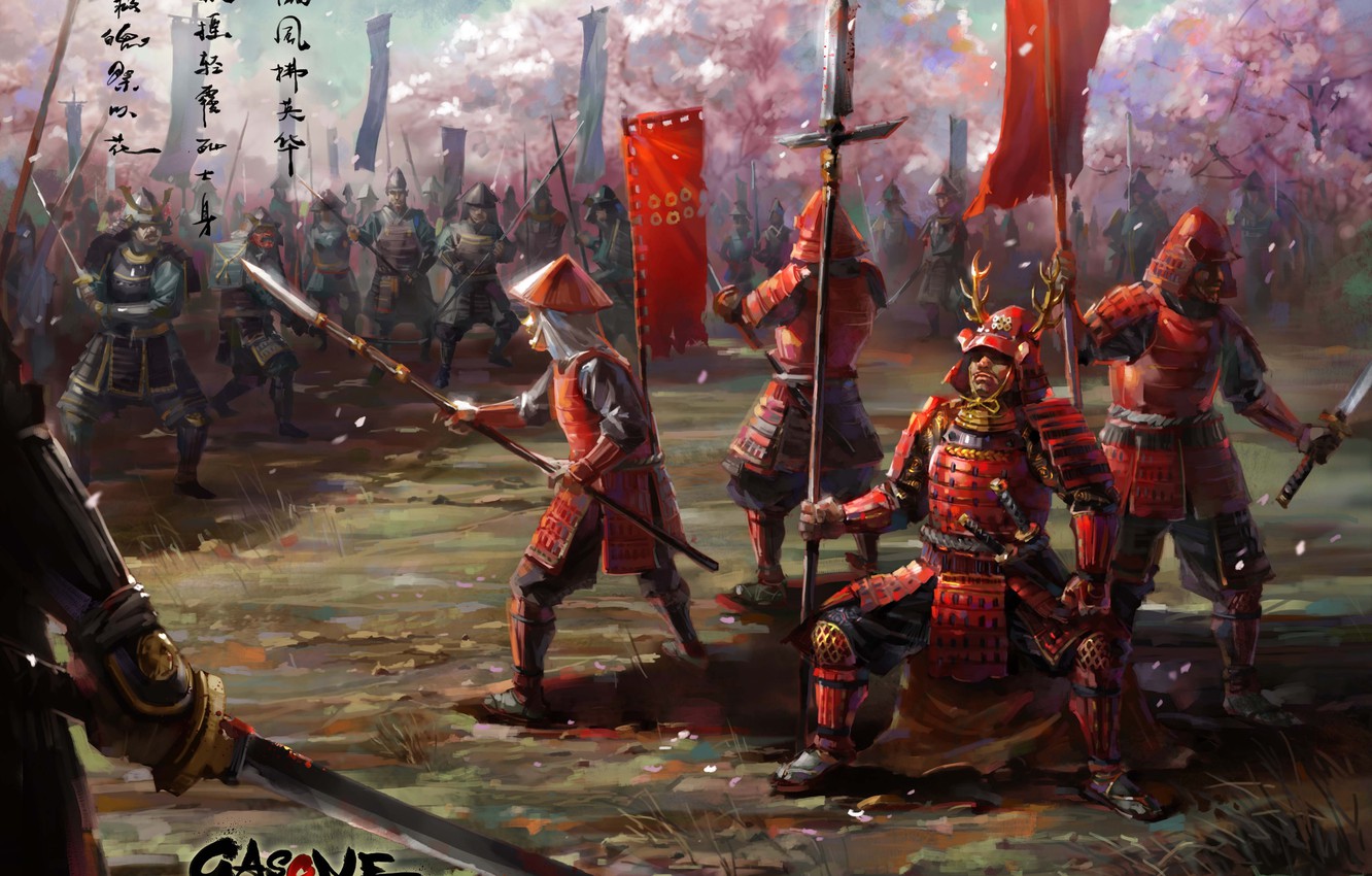 Wallpaper weapons, Asia, sword, katana, army, art, spear, armor, army, banner, samurai image for desktop, section оружие