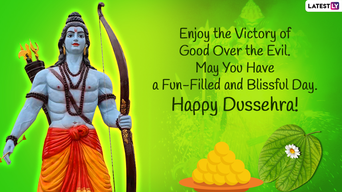 Dussehra 2022 Wishes & Ravan Dahan HD Image: Quotes on Victory of Good Over Evil, WhatsApp Status, Ram Ravan Yudh GIF Greetings, SMS, Wallpaper, Messages and Wishes for Vijayadashami