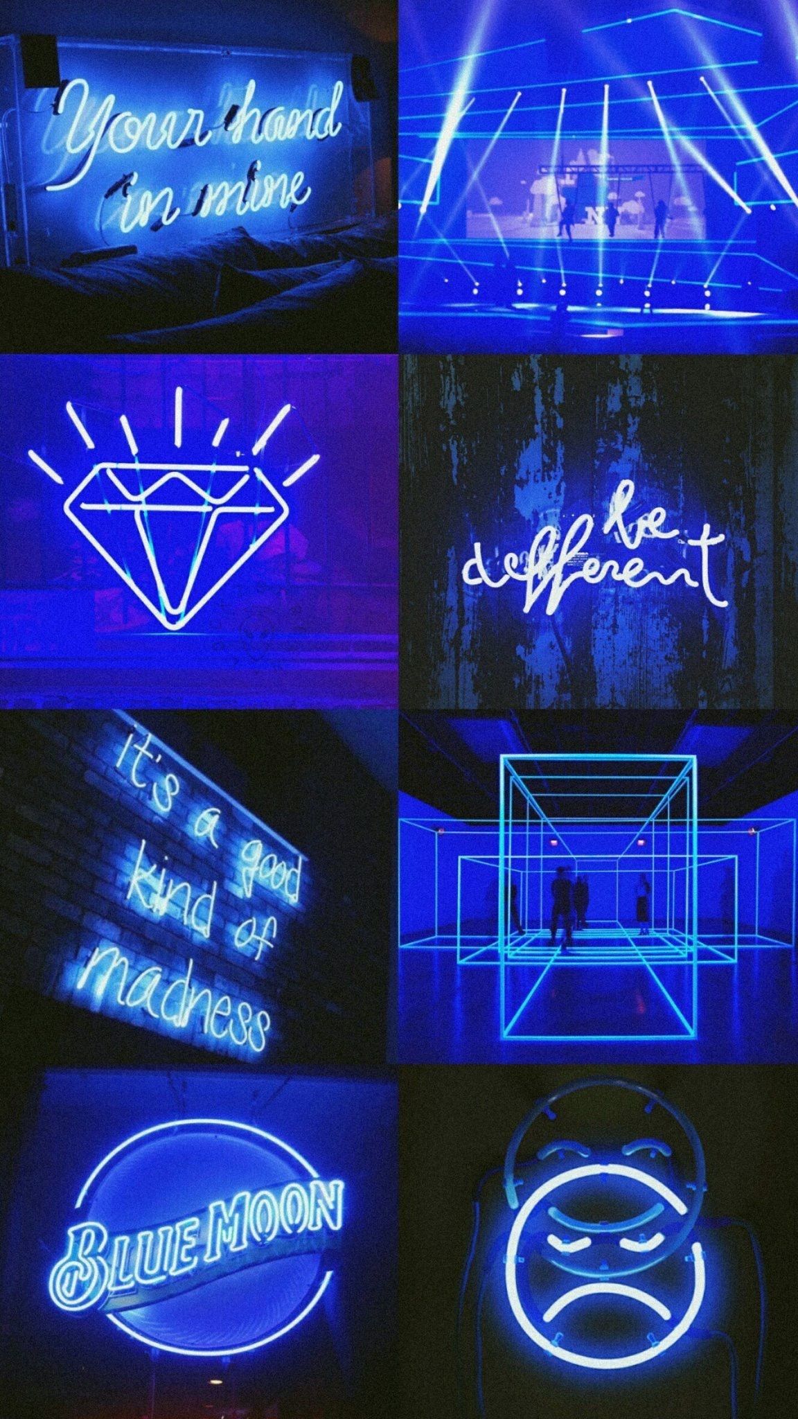 Light Blue Aesthetics Collage Wallpaper