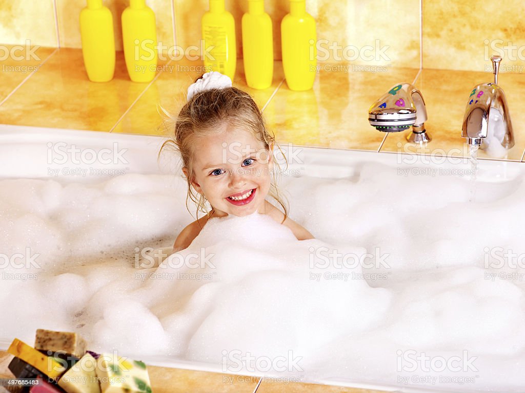 Child Washing In Bubble Bath Image Now Bath, Child, Steam