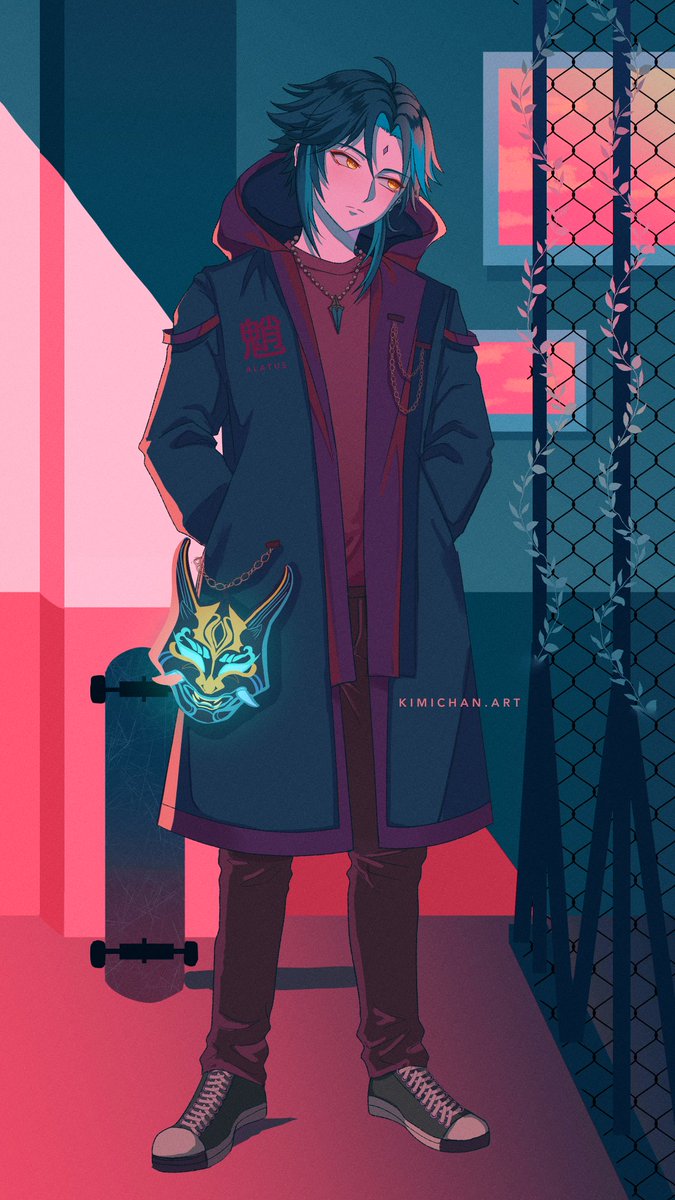 Kimichan (SHOP NOW OPEN) drew aesthetic Xiao wallpaper. #原神 #원신 #GenshinImpact #xiao #mihoyo #Genshin