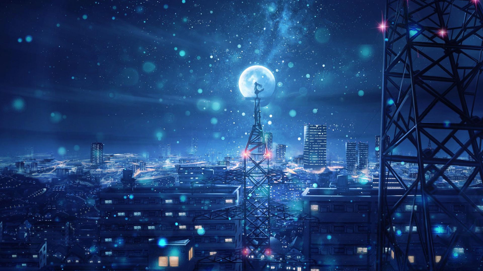 Anime Night Sky wallpaper in 1920x1080 resolution