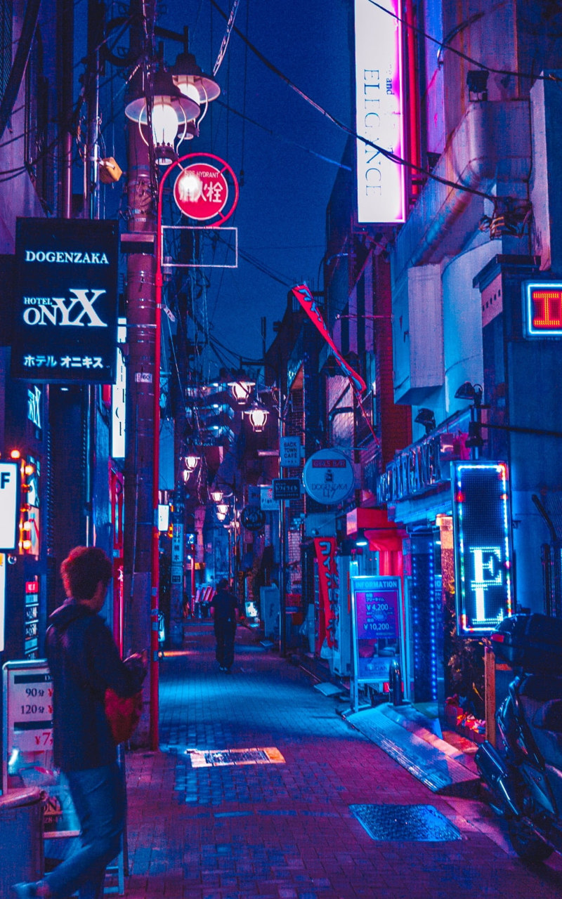 Night Street Anime Phone Wallpapers - Wallpaper Cave