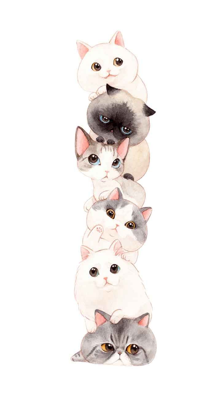 Cute Cat Drawings Wallpapers - Wallpaper Cave