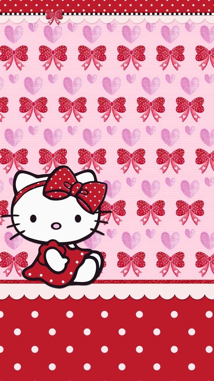 valentine's_day #heart #love #wallpaper #iphone #theme #android #hello_kitty. Hello kitty background, Hello kitty wallpaper, Hello kitty picture