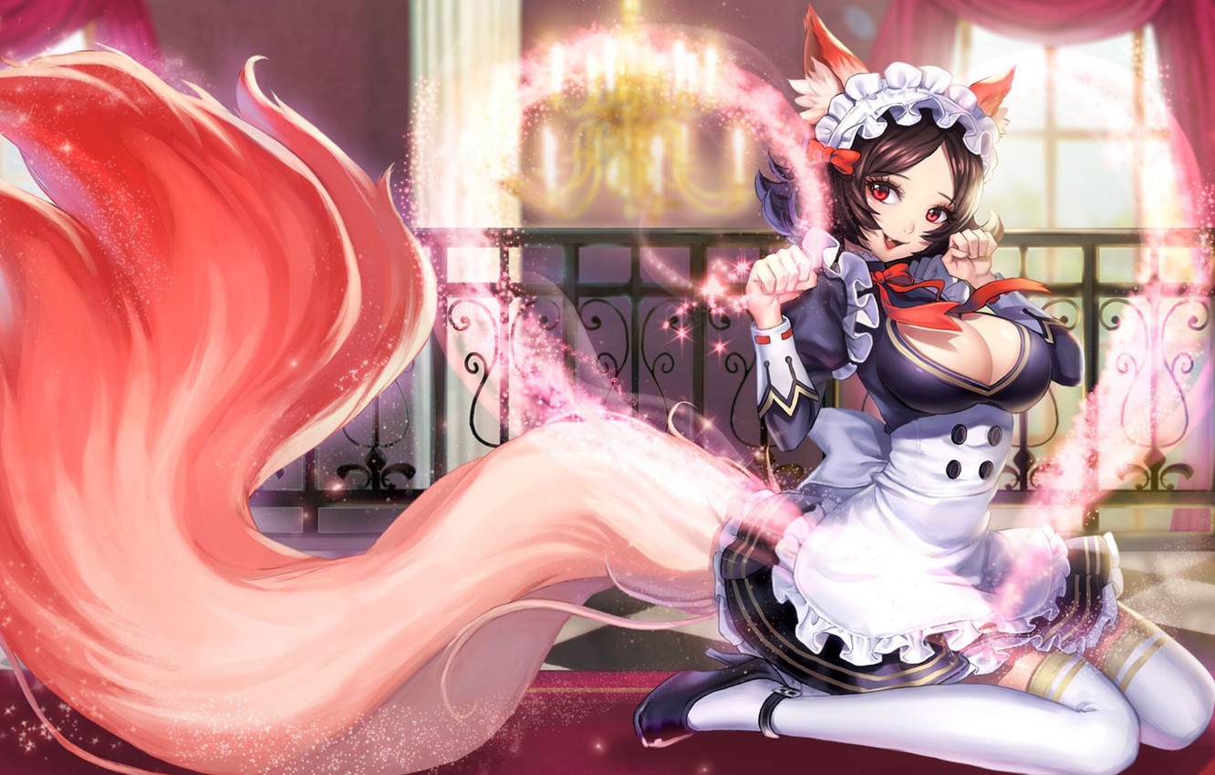 Wallpaper the game, art, girl, tail, neko, the maid, King of Glory, The king of glory image for desktop, section игры