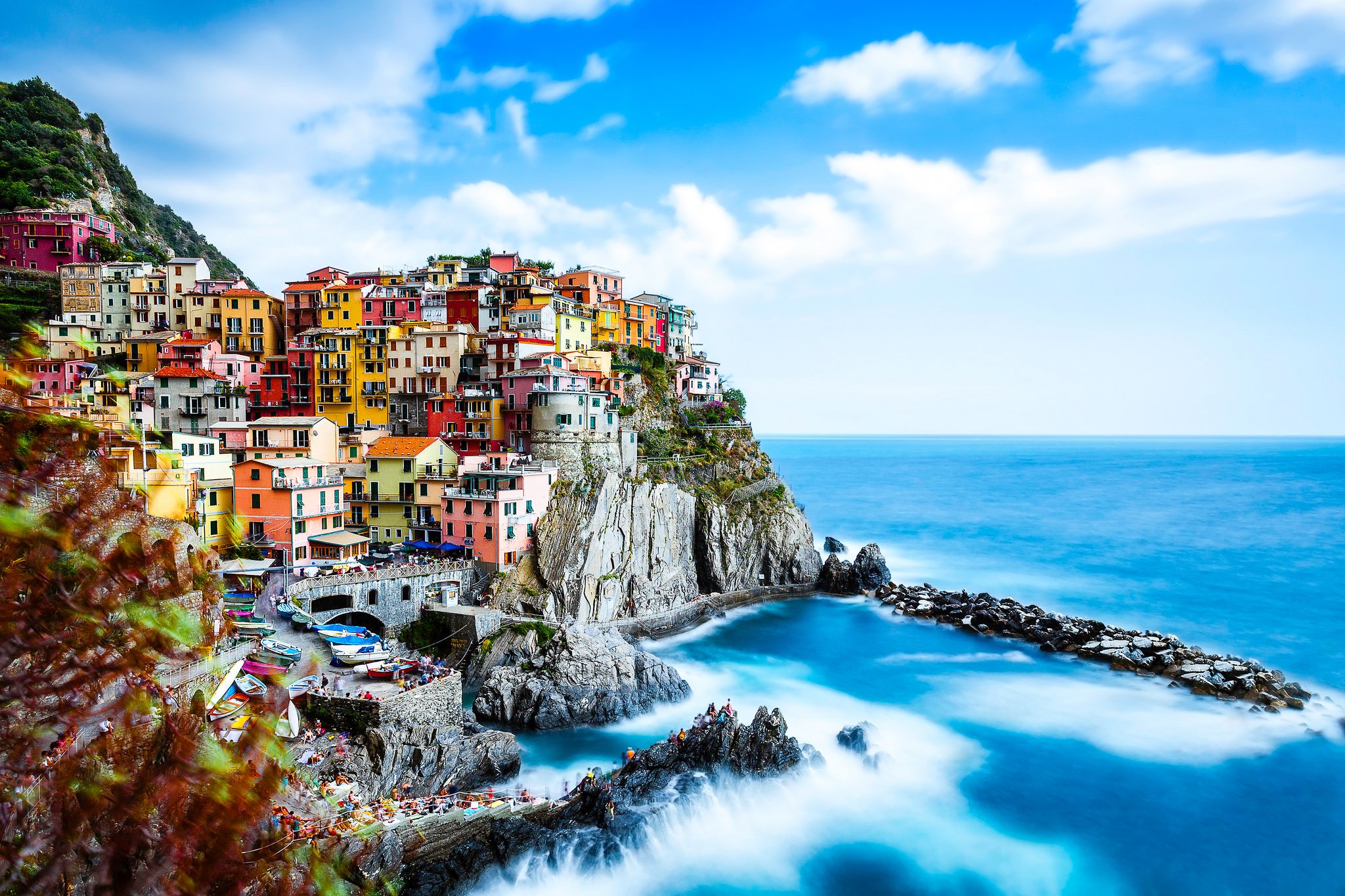manarola, Cinque, Terre, Italy, Manarola, Cinque, Terre, Italy, Ligurian, Sea, Rocks, Landscape, Sea, Building, Coast Wallpaper HD / Desktop and Mobile Background