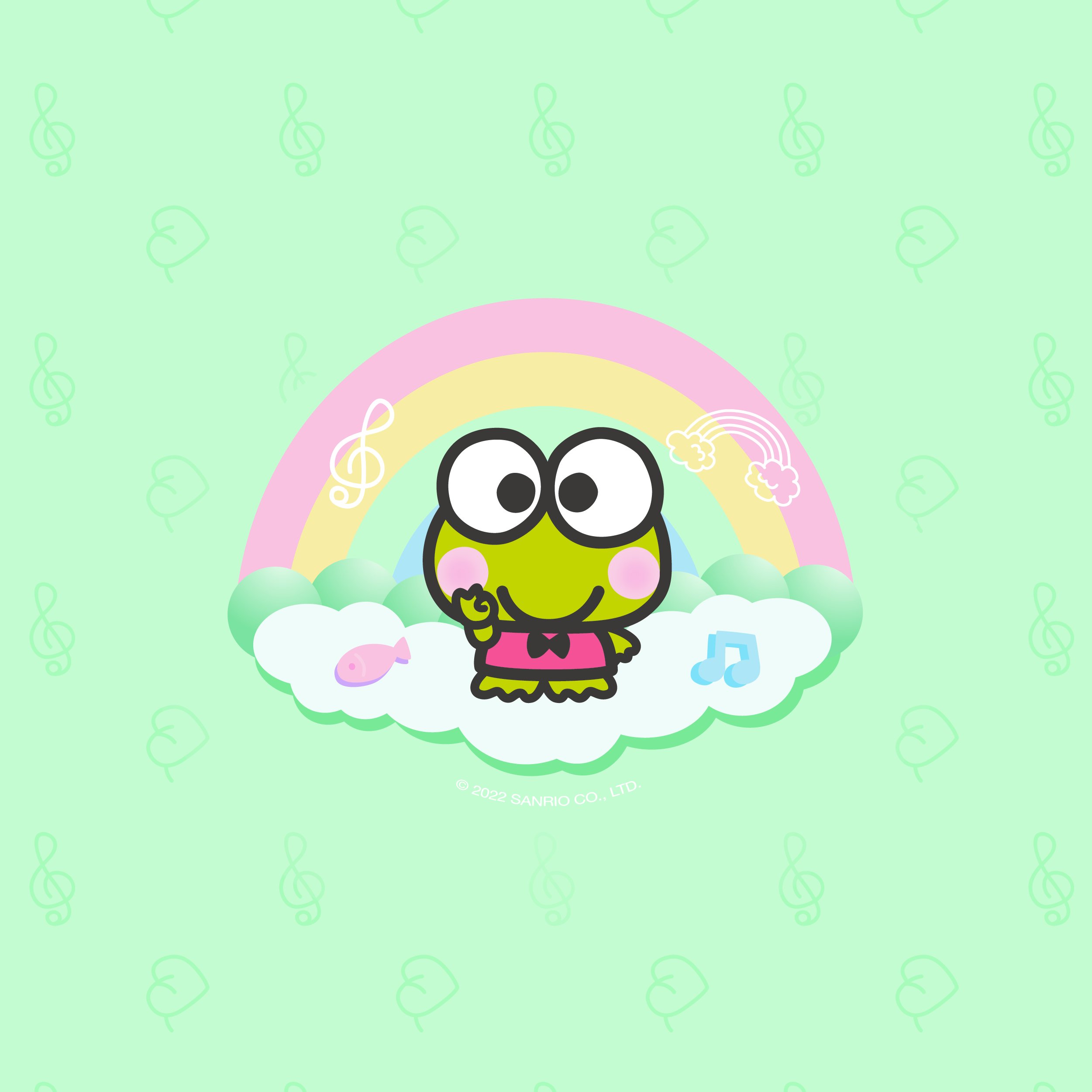 Sanrio #Keroppi on the go with new background for your phone!
