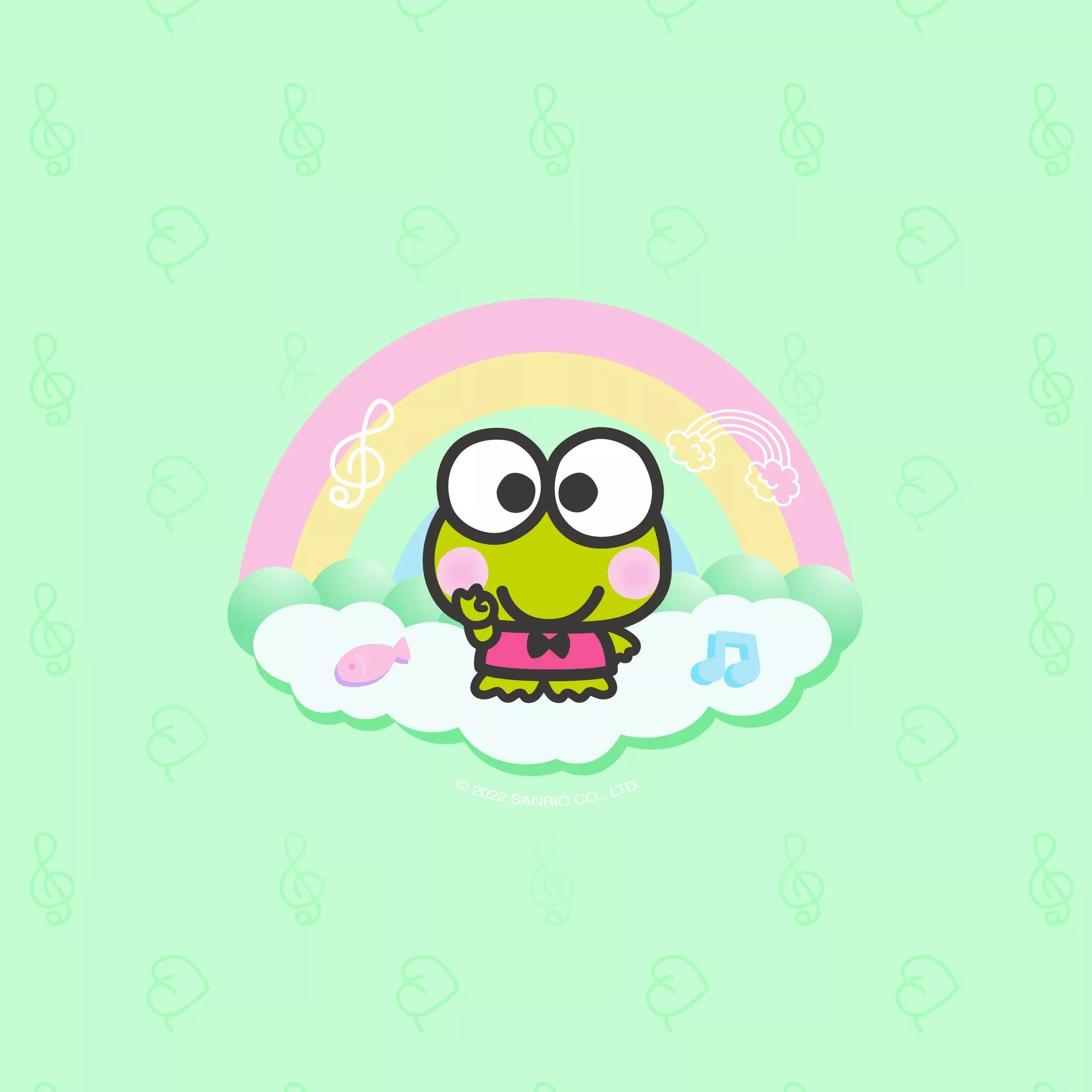 Sanrio #Keroppi on the go with new background for your phone!