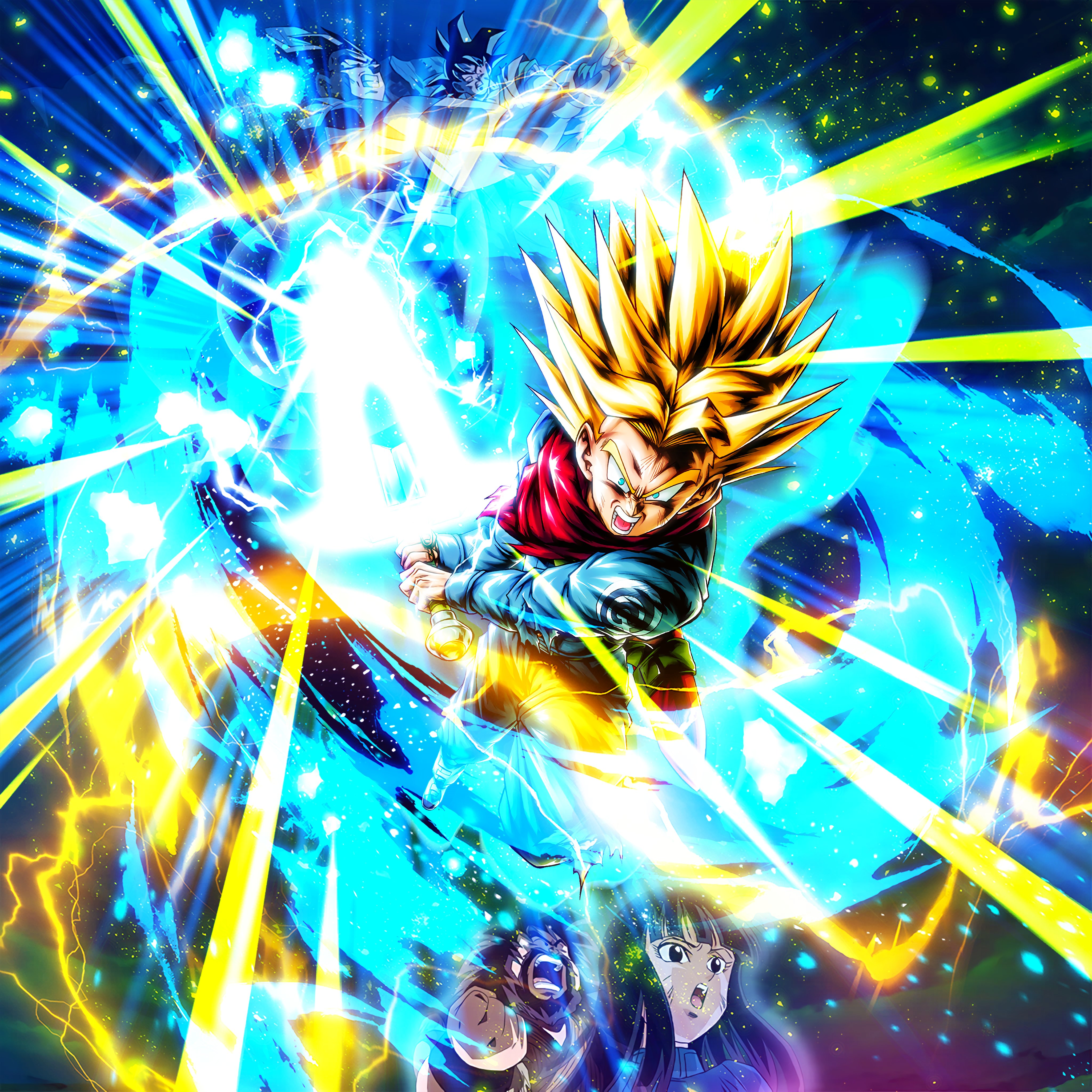 Hydros Legends Limited Sparking Super Saiyan Trunks (Adult) HD + 4K PC Wallpaper + 4K Phone Wallpaper Version! #DBLegends #DragonBallLegends