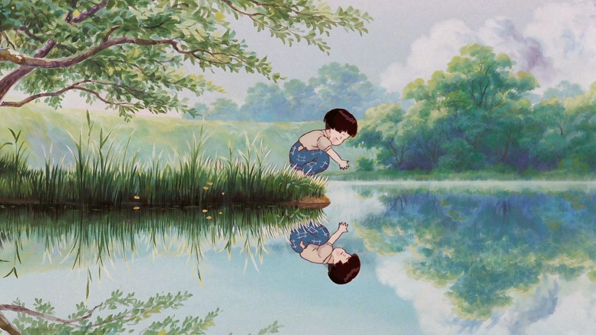 HD wallpaper: Studio Ghibli, Hotaru no Naka, lake, water, plant, tree, reflection. Desktop wallpaper art, Ghibli artwork, Studio ghibli art