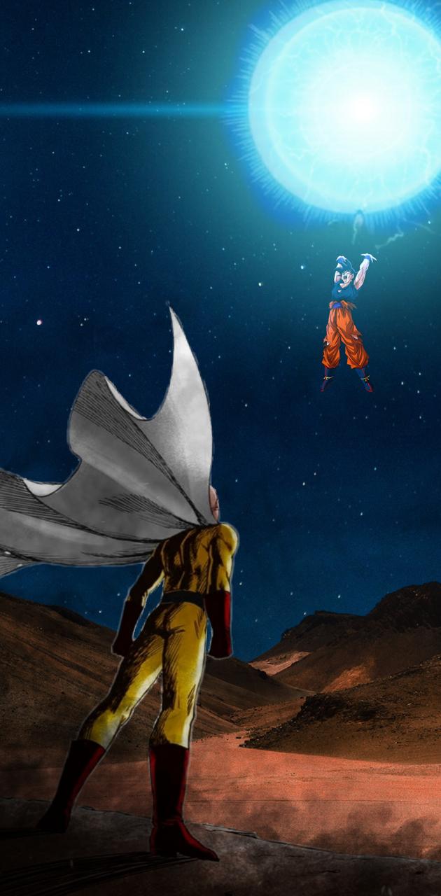 Saitama vs gokú wallpaper