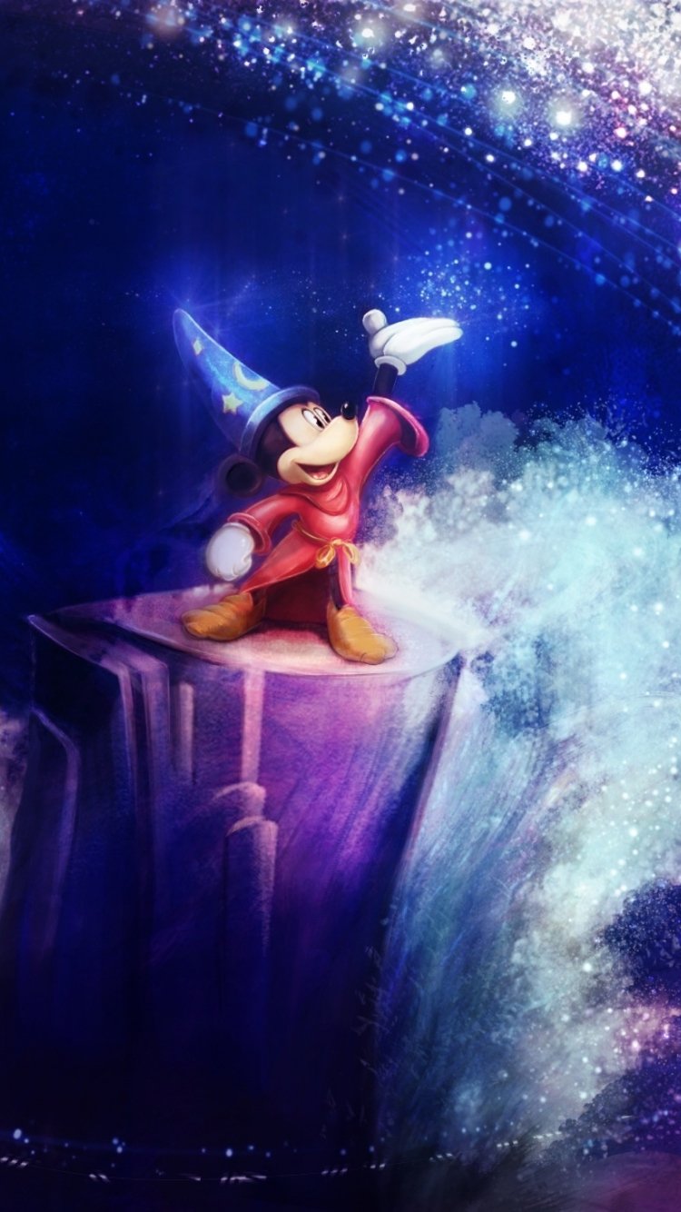 Download sorcerer's apprentice, micky mouse, cartoon, art 750x1334 wallpaper, iphone iphone 750x1334 HD image, background, 17812