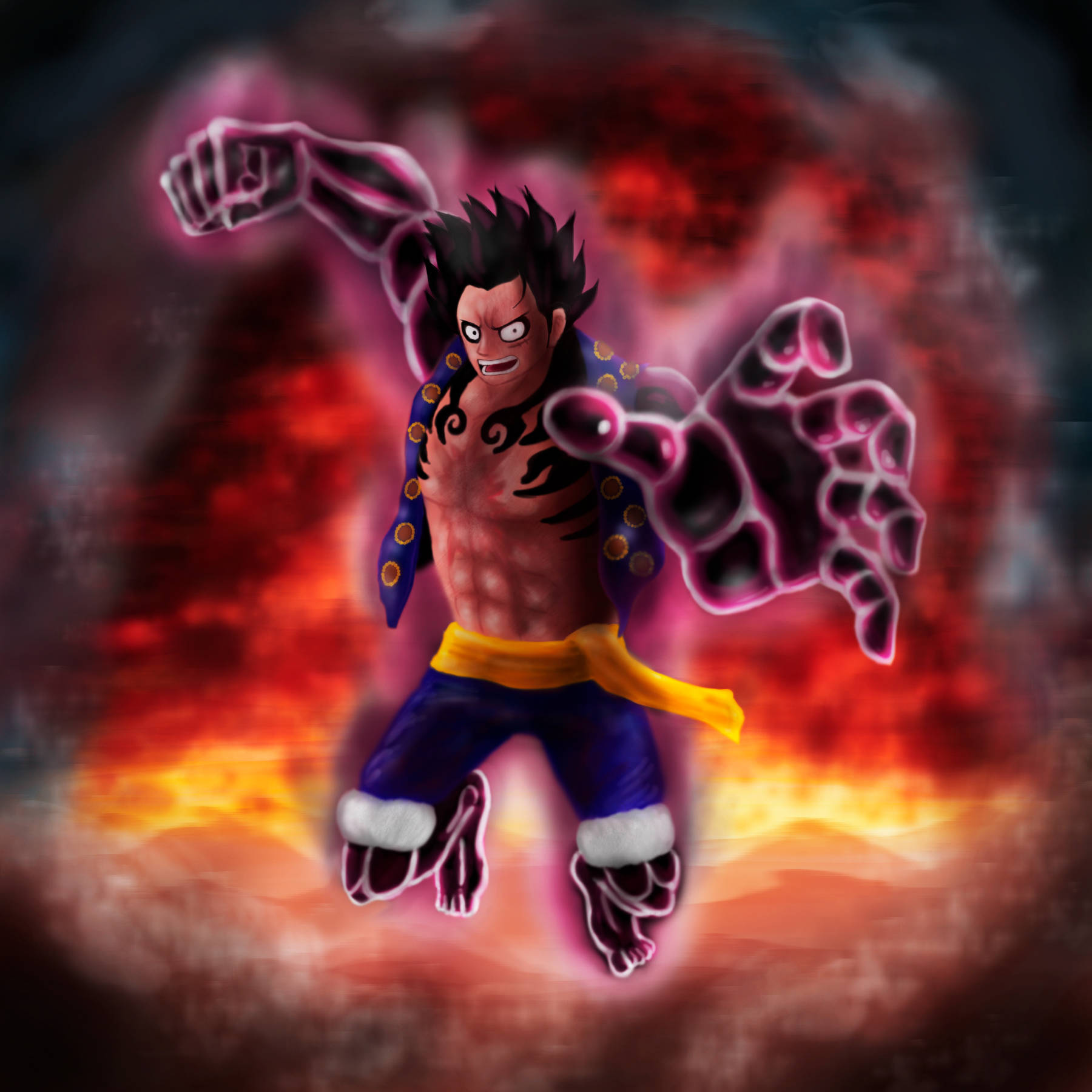 Download Luffy Gear 4 Mad Look Wallpaper