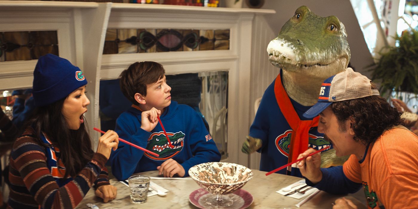 Lyle, Lyle, Crocodile Image: Constance Wu Plays Host to a Friendly Croc