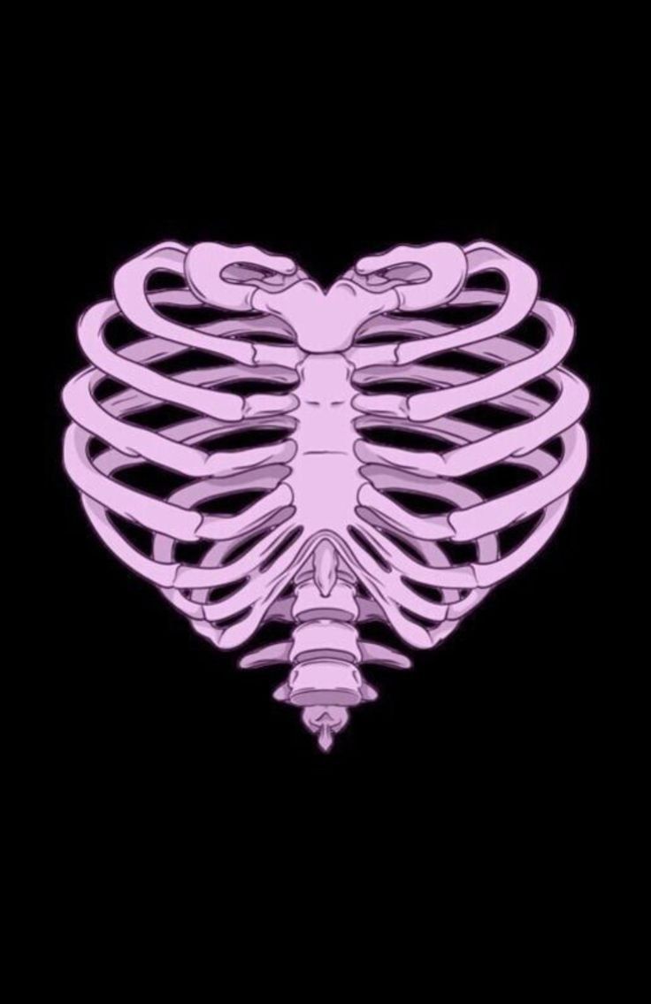 skeleton Rib cage heart. Cyber y2k aesthetic wallpaper, Pink and black wallpaper, Y2k aesthetic wallpaper dark