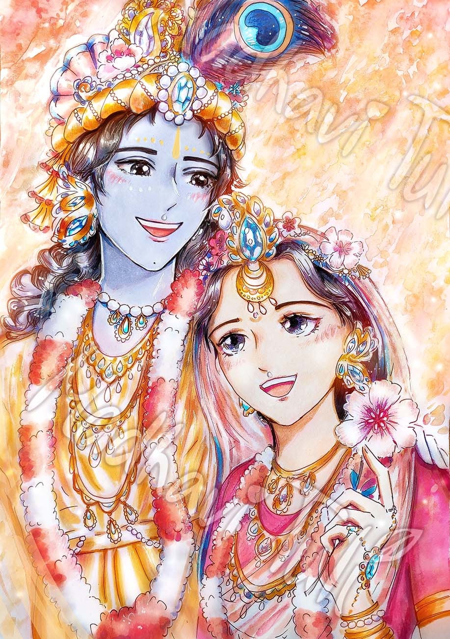 Anime radha and krishna HD wallpapers  Pxfuel