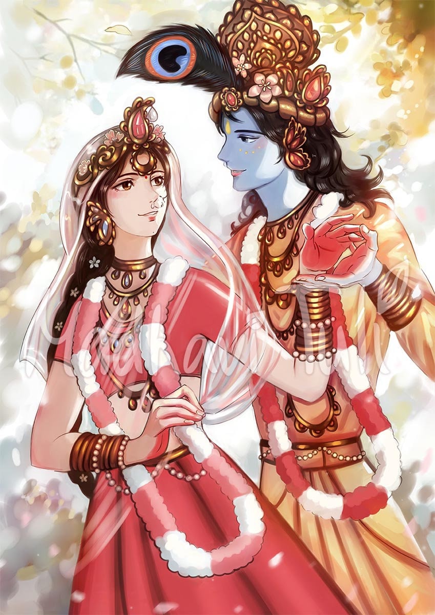 🔥 Love Anime Radha Krishna Wallpaper HD Download | MyGodImages