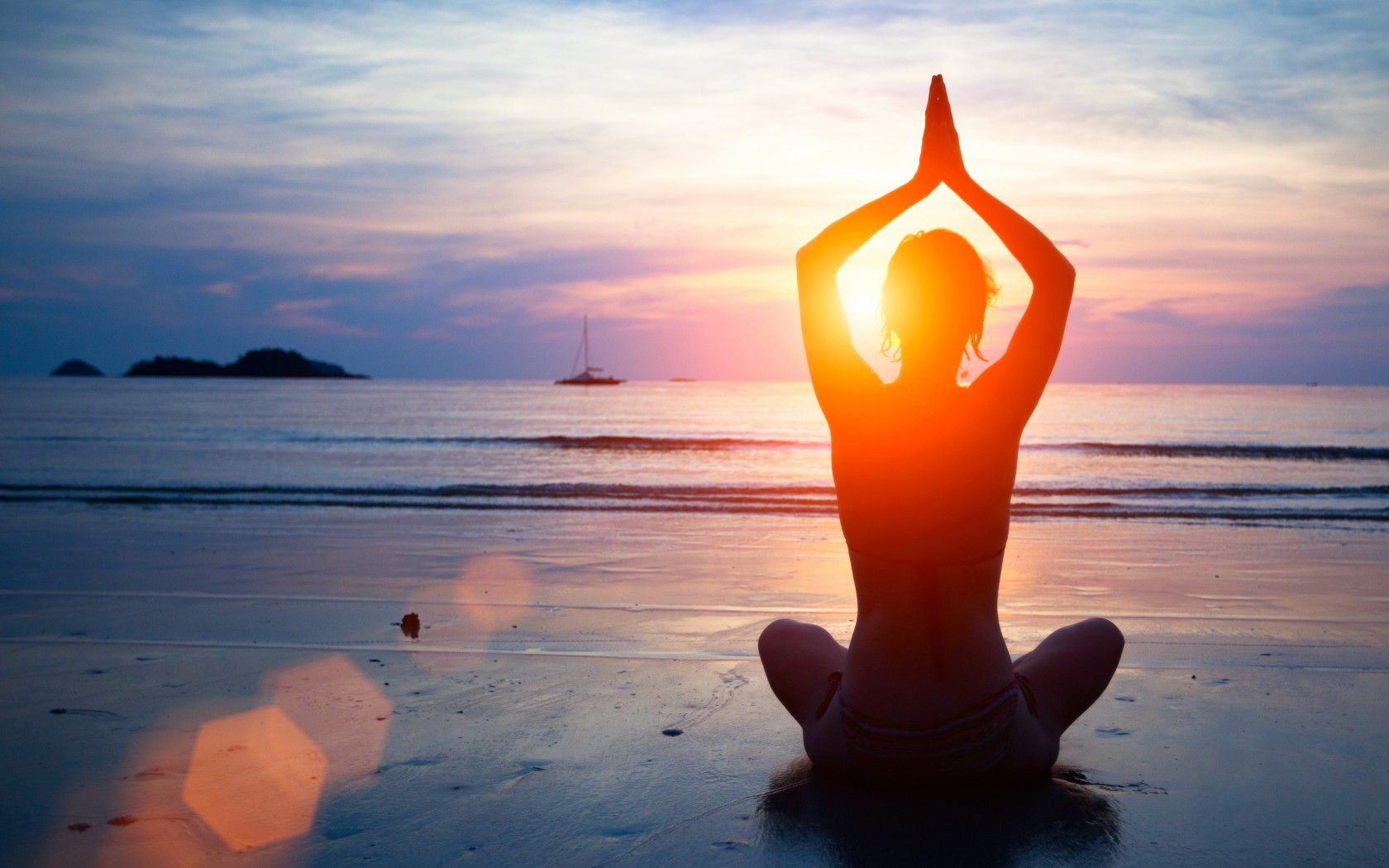Tranquil Yoga Bliss: HD Wallpaper of a