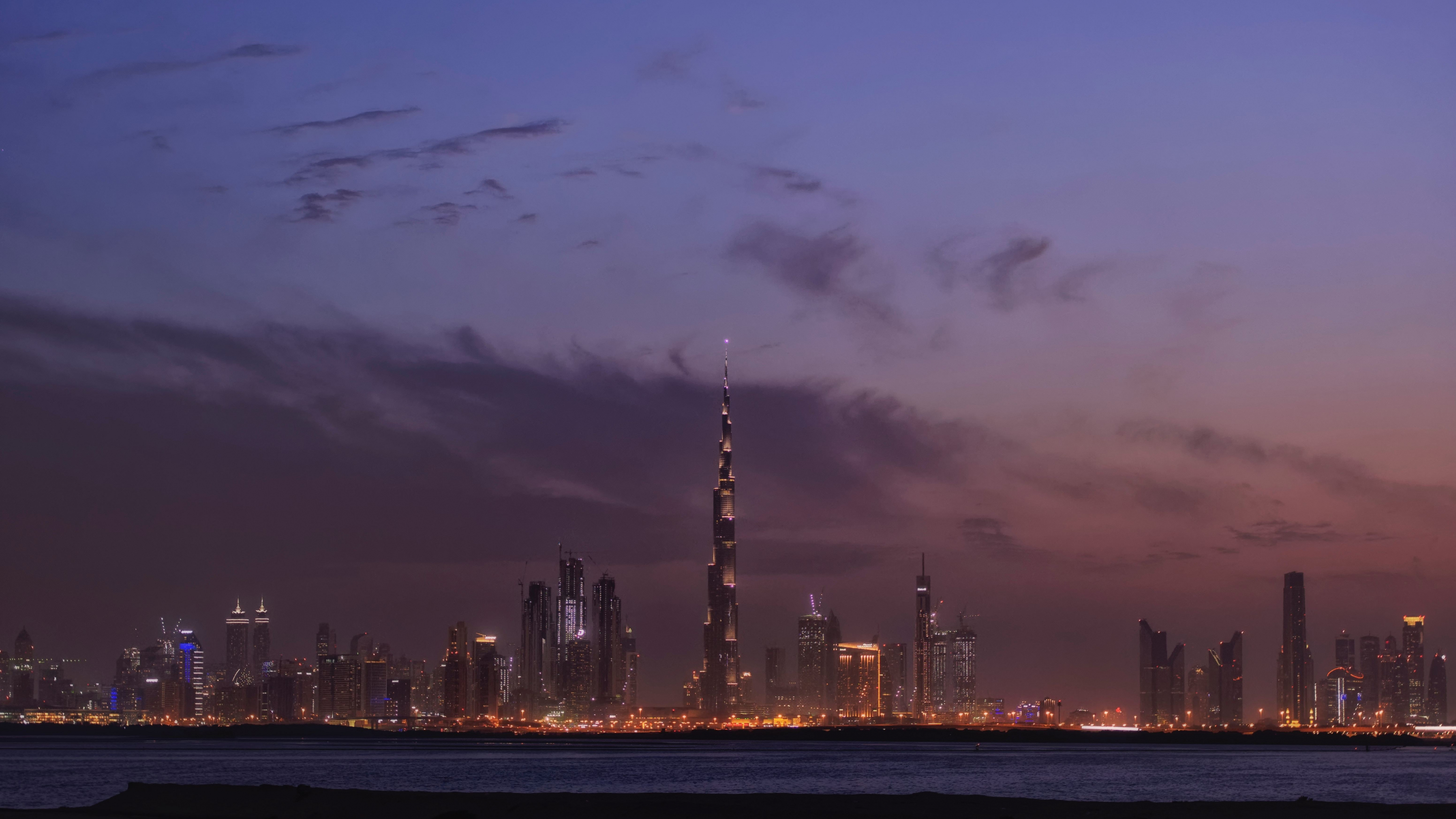 Download 3840x2160 dubai, cityscape, minimal, night 4k wallpaper, uhd wallpaper, 16:9 widescreen wallpaper, 3840x2160 HD image, background, 19525