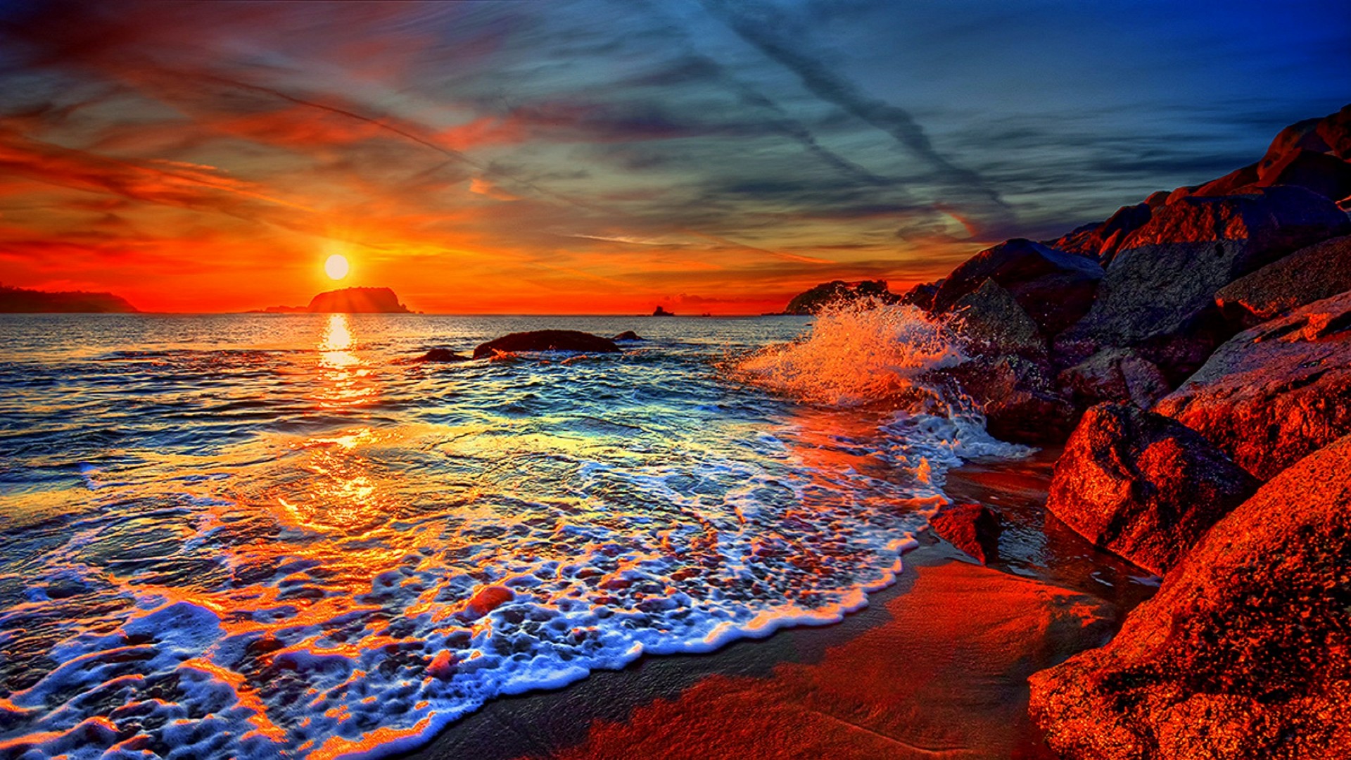 The iconic Santorini sunset, Greece wallpaper