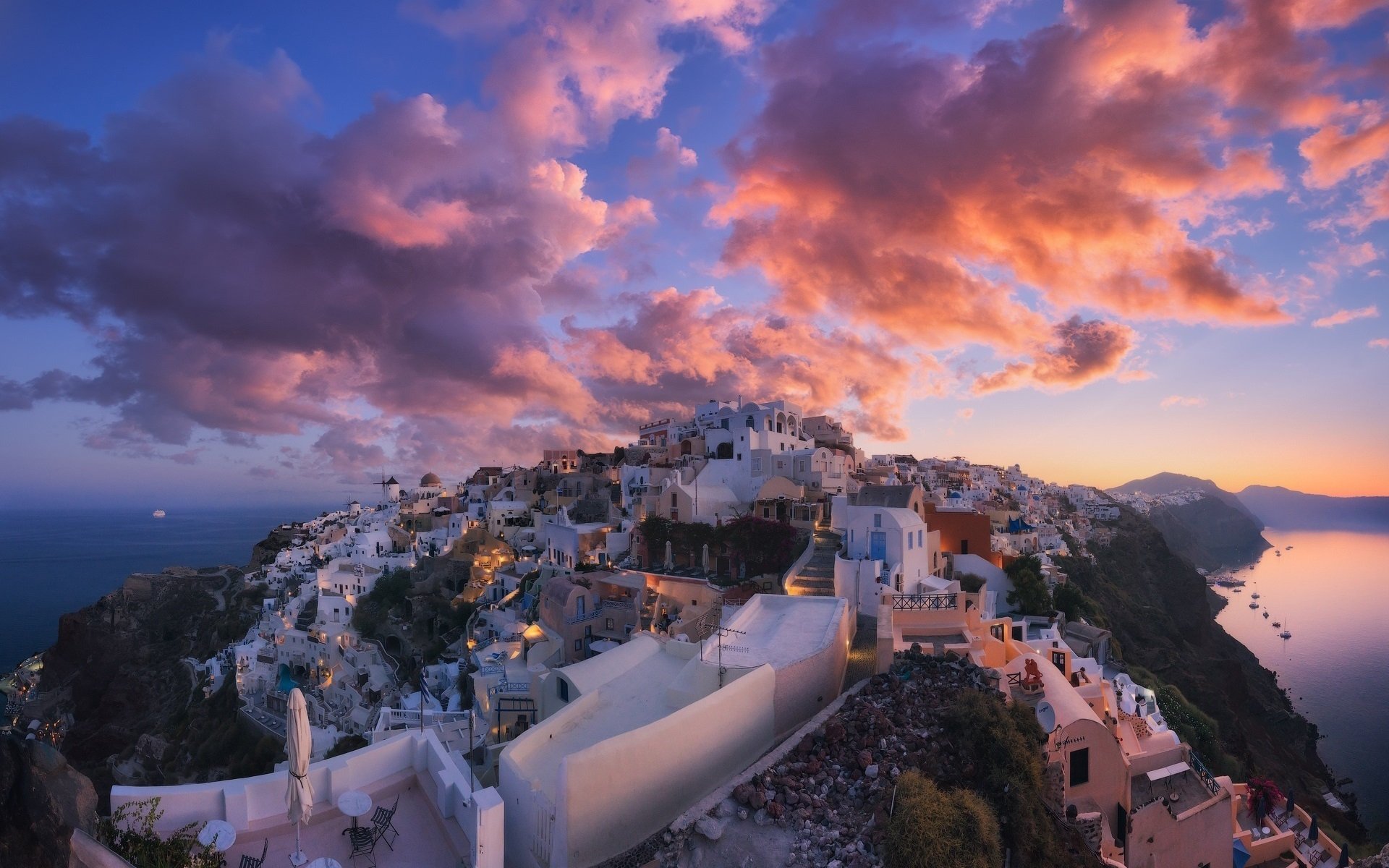 Sunset Clouds over Santorini