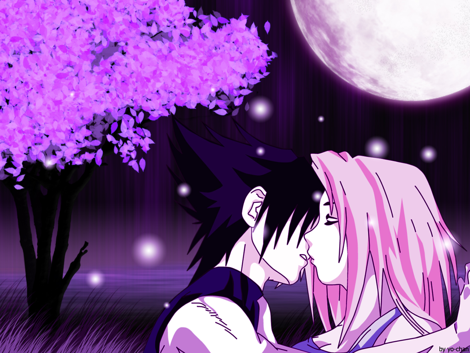 Naruto Wallpaper: Moonlight Kiss