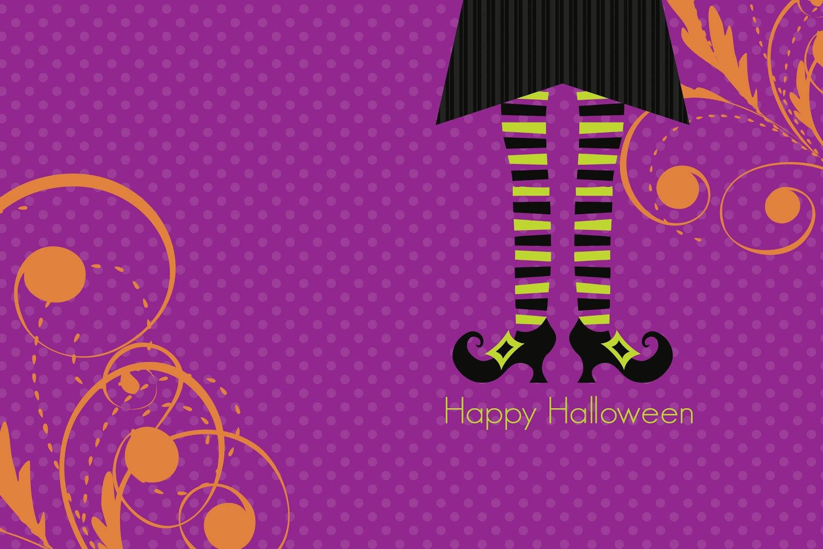 Download Kawaii Halloween Witch Legs Wallpaper