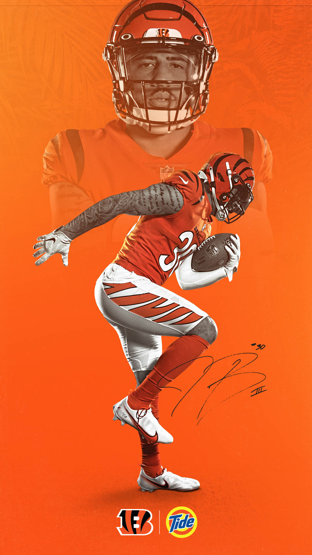 Download Cincinnati Bengals Orange Poster Wallpaper