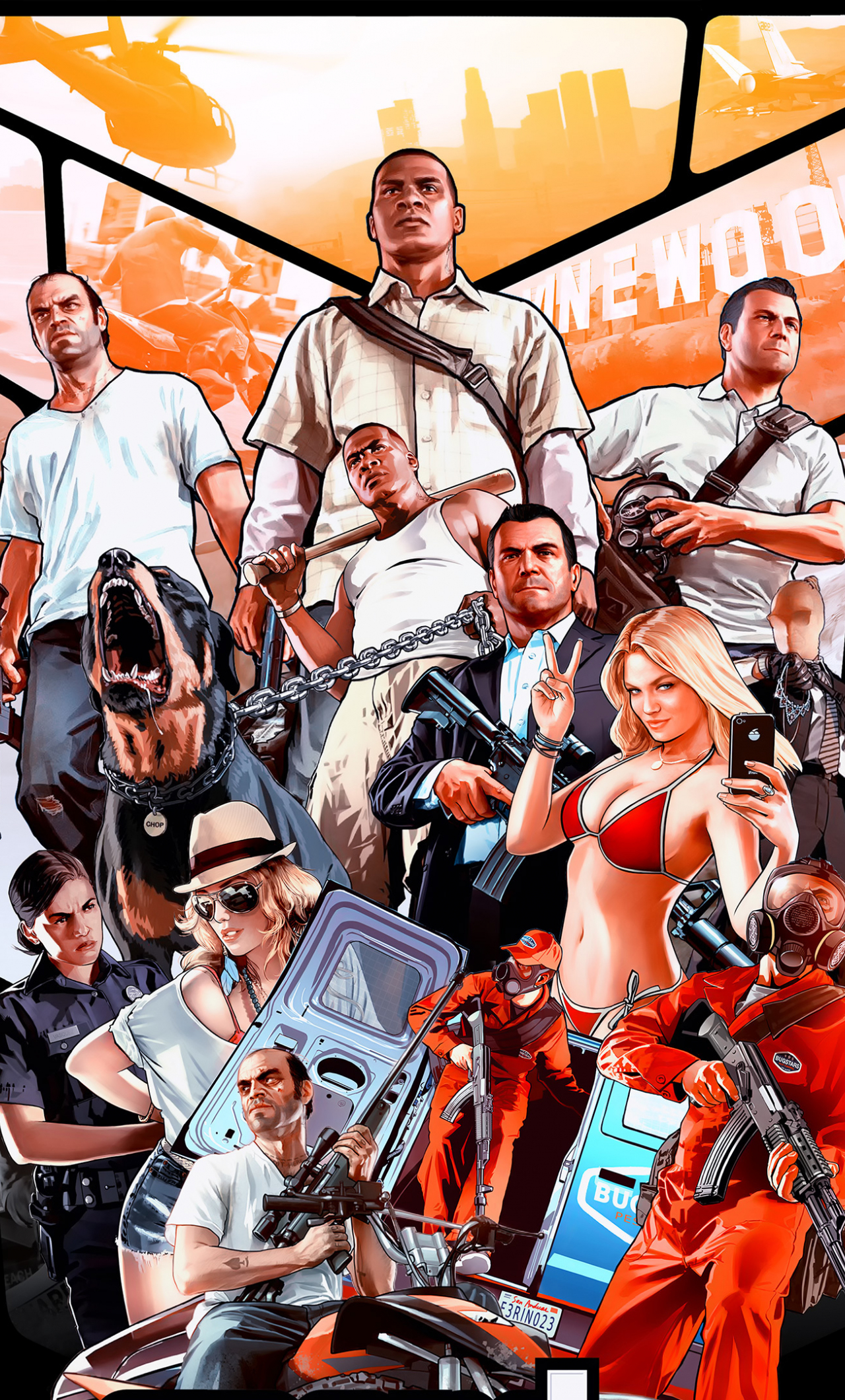Download grand theft auto v, poster, video game 1280x2120 wallpaper, iphone 6 plus, 1280x2120 HD image, background, 5400